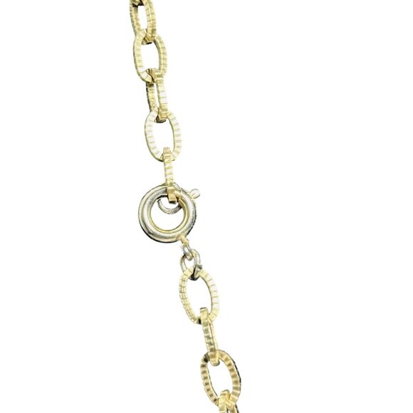 Gold Tone, Faux Pearl & Rhinestone Statement Necklace W/ Clip On Earrings (5727) - Picture 5 of 9